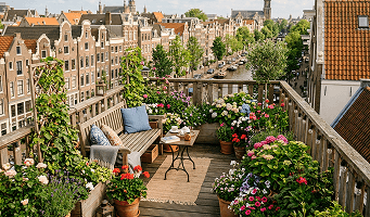 Tuinontwerp met overkapping en terras