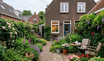 Tuinontwerp met overkapping en terras